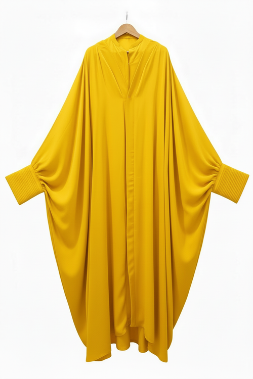 GOLDEN HOUR sunshine yellow batwing abaya on white background