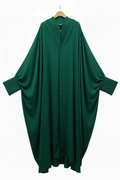 HARRODS DARLING emerald green batwing abaya on white background