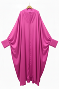 PRETTY RUTHLESS Barbie pink batwing abaya on white background